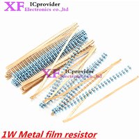 50pcs 1W Metal film resistor 1% 0.1R ~ 2.2M 10R 22R 47R 100R 330R 1K 4.7K 10K 22K 47K 100K 330K 470K 1 10 22 47 100 330 1M ohm