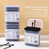 Black CottonCotton Swabs Japanese n Swabs Blackhead Earpick Disposable Swabs New Earpick Clea Cotton Boxed Double-ended