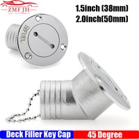 45 Degree 316 Stainless Steel Deck Filler Key Cap GAS DIESEL FUEL WASTE WATER 38mm 50mm Deck Filler Caps for Marine Boat Yacht
