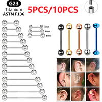 Titanium Industrial Barbell Set Bridge Piercing Helix Tragus Cartilage Daith Conch Rook Labret Tongue Stud Body Jewelry Stack