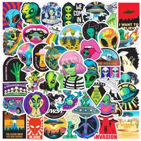50Pcs Outerspace ET Alien UFO Graffiti Stickers for DIY Scrapbooking Phone Laptop Guitar Suitcase Car Skateboard Helmet