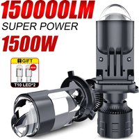 Projector H4 Lens LED Car Headlight Bulbs 150000LM CANBUS Turbo Car Motorcycle Dual Projector Lens Bulbs 12V 24V Auto Lamp