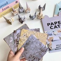 Creative DIY Geometric Origami Kit for Kids - Semi-Finished Animal Models Cat & Dog with 50+ Designs Handmade Folding Fun