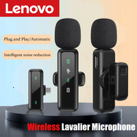 Lenovo Wireless Lavalier Microphone Mini Portable Audio Video Recorder for iPhone Android Live Gaming Broadcast