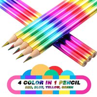 12/24 PCS four-color core rainbow pencils, quick-drying, midpoint, suitable for artistic painting coloring, festival gifts