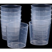 10Pcs 60ML Laboratory Plastic Graduated Measuring Cup Clear Scale Show