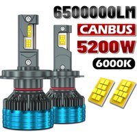 6500000LM H7 H11 H4 CANBUS LED Headlight 5200W Super Bright H1 H8 H9 9005 HB3 9006 HB4 9012 Car LED Light Bulb 6000K 12V