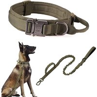 Tactical Dog Collar Leash Set Military Pet Collar Leash Medium Large Dog Training Accessories Adjustable Size Removable