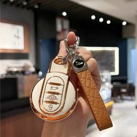 Key Fob Cover with Keychain,Soft Full Protection Key Case for BMW MINI COOPER S ONE JCW F54 F55 F56 F57 F60 CLUBMAN COUNTRYMAN