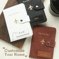 1PCS Personalized Name Passport Holder Custom Suede Passport Cover Texture Faux Leather Passport Bag Custom Travel Accessories