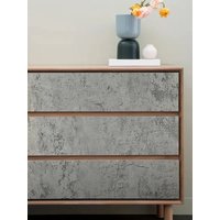 Grey Concrete Peel & Stick Wallpaper – Waterproof Self-Adhesive Film for Cabinets, Countertops, Walls – Textured Removable Conta