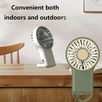 3 Speed Quiet Cute Cartoon Foldable Mini Fan Type-C Rechargeable Handheld Desktop Cooling Fan Built Hook Ultra Light Pocket Fan