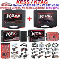2026 EU Red Kess V2 V5.017 Online 2.80 KTAG 7.020 2.25 with Murata Filter OBD 2 Car Truck ECU Chip Tuning Unlimited Repair Kit