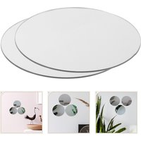 20Pcs 8Cm Small Circular Mirror Tiles Self Adhesive Circle Wall Mirrors for DIY Crafts Decoration Acrylic Mirror Stickers Flat