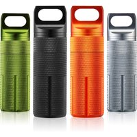 Portable Pill Case Waterproof EDC Container Capsule Airtight Aluminum Pill Bottle Keychain Pill Holder Travel Pill Storage for O