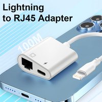 Lightning to RJ45 Ethernet LAN Network Adapter with Charging For iPhone 14 13 12 11 Series 100Mbps High Speed Plug and Play