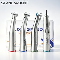 LED Dental Low Speed Straight Handpiece 1:1 1:5 20:1 Implant Contra Angle With Optic Fiber Brushless Motor