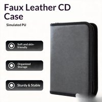 PU 80 Discs DVD CD Storage Wallet Double-Sided Zipper Case Multi-Purpose Media Binder Album for Blu-ray Game Discs