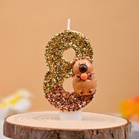 Capybara Theme Number 0-9 Candles Cake decoration Birthday Party Cake Decoration for Kids Baby Shower Party Supplies Gifts 1pcs
