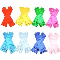 Children Princess Long Gloves Girl Birthday Party Wedding Elsa Anna Accessories Cinderella Belle Sofia 11 Colors Long Finger Set