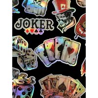 AliExpress NONE 30PCS Random Joker Poker Laser Rainbow Motorcycle Stickers Moto Bike Scooter Helmet Body Vinyl Holographic Decals Accessories