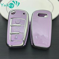 TPU Car Folding Key Case Cover Bag Shell Holder for Audi A1 A3 A4 A5 A6 C5 C6 Q7 Keychain Key Protector Accessories