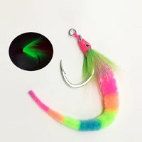 1pc 3/0 4/0 5/0 6/0 7/0 8/0 Colorful Strong Single Jig Hook Slow Jigging Hooks Assis Fishhooks Luminous Squid Octopus