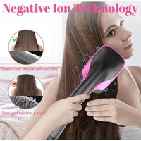 2 in 1 hot air comb, with high-speed ion airflow, use air to straighten, no thermal damage, smart temperature for medium and lon