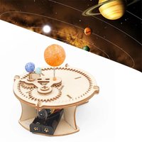DIY Solar System Model Kit - Wooden Mechanical Set Sun Earth Moon Planet - Children's Science Education Puzzle Toy