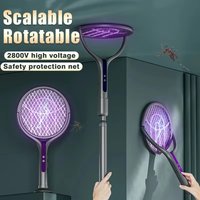 Multi functional 2-in-1 mosquito killer lamp angle retractable mosquito swatter USB rechargeable mosquito swatter bat swatter
