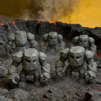 3D Printed Huge Rock Monster Statue Gothic Stone Creature Figurine Art Craft Ornament Decor for Desktop Home Bookshelf Display