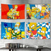 Happy S-SimpsonS Flags Wall Hanging Tapestry Outdoor Garage Room Decorative flag Background Blanket