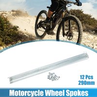 X autohaux 14G J Bend Bicycle Galvanized Spokes 296mm 290mm 260mm 255mm 220mm Bike Spoke with Brass Nipples Steel Spokes