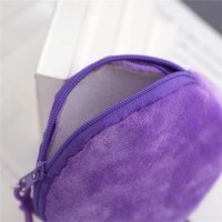 Solid Plush Round Coin Purse Women'S Cute Wallet Id Card Bag Keychain Minimalist Coin Bag Kawaii Wallets For Women
