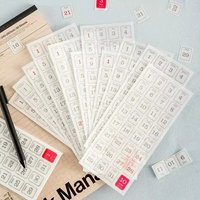 12sheets 365 Days Calendar Decorative Sticker Scrapbooking Diy Label Diary Stationery Album Journal Planner Month Number Sticker