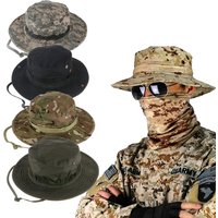 Camouflage Tactical Boonie Hats Camping Climbing Bucket Sniper Hat Men Outdoor Fishing Hiking Cap Sun Protective Boonie Caps