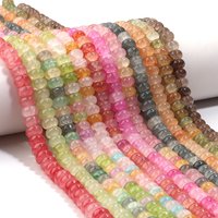 1strand/lot Floral Glass Beads Abacus Shape Flat Beads Loose Spacer Beads For Jewelry Making DIY Necklace Bracelet Crafts
