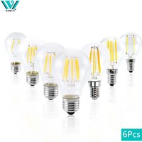 6pcs A60 G45 Retro Edison Glass Bulb E14 E27 2W 4W 6W 8W LED Light Bulb AC 220V Globe Ball Bulb Cold/Warm White Lampada LED Lamp