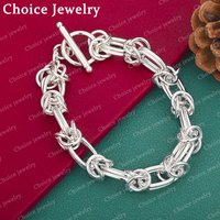 925 Sterling Silver Circle Chain TO Buckle Bracelet For Women and Men Fashion Jewelry Classic Party Accessories Gifts