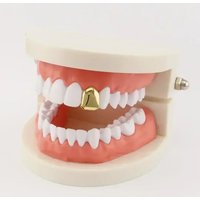 1/2/4Pcs 4 Colors Custom Fit Gold Plated HipHop Single Tooth Grillz Cap Top Bottom Dental Grill Teeth Caps Halloween Cosplay