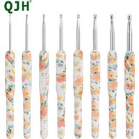 8pcs Flower Color Crochet Hooks Tool Set, MultiColor Ergonomic Design Knitting Needle Hooks, Ideal for Weaving Sweater, Scarf