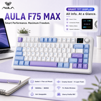 AULA F75 MAX Wireless Mechanical Keyboard with Smart TFT Display & Knob, Gasket Hot-Swap 75% Layout, Pre-lubed Linear, Tri-Mode