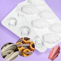 Dorica 6 Hole Madeleine Design Chocolate Mousse Mould DIY Shell Cake Silicone Mold French Dessert Cake Decorating Tools Bakeware