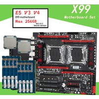 X99 T8D Dual CPU Motherboard Combo with E5 V3 V4 DDR3 Max 256GB 1866MHz Support M.2 NVME NGFF USB3.0 Server X99 Mainboard kit