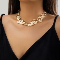 Chunky Creative Irregular liquid Metal Necklace For Women Chic Punk Gold Color Necklace Party Jewelry Holiday Gift