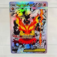 Pokemon English Mega Emboar ex 273/217 DIY Holographic Foil Card, Perfect Condition Premium Anime Collection Card