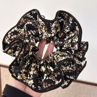 Vintage Floral Big Satin Scrunchies Elastic Brown Scrunchie Hair Ties Chiffon Hair Accessories Hair Bands Headband Daily Use
