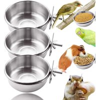 Small Animal Feeder 10 12 14cm Clip On Food Water Cup for Rabbit Hamster Bird Cage Dish Parrot Feeder Anti Tipping Pet Bowl 1pc