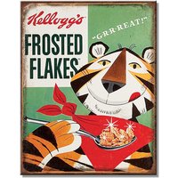 Desperate Enterprises Kelloggs Frosted Flakes Tony Tin Sign - Nostalgic Vintage Metal Wall Decor Made in USA