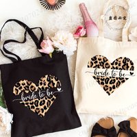 Leopard Bride To Be Fashion Print Ladies Shopping Bag Handbag Reusable Harajuku Bag Student Tote Bag Bridal Party Storage Bags